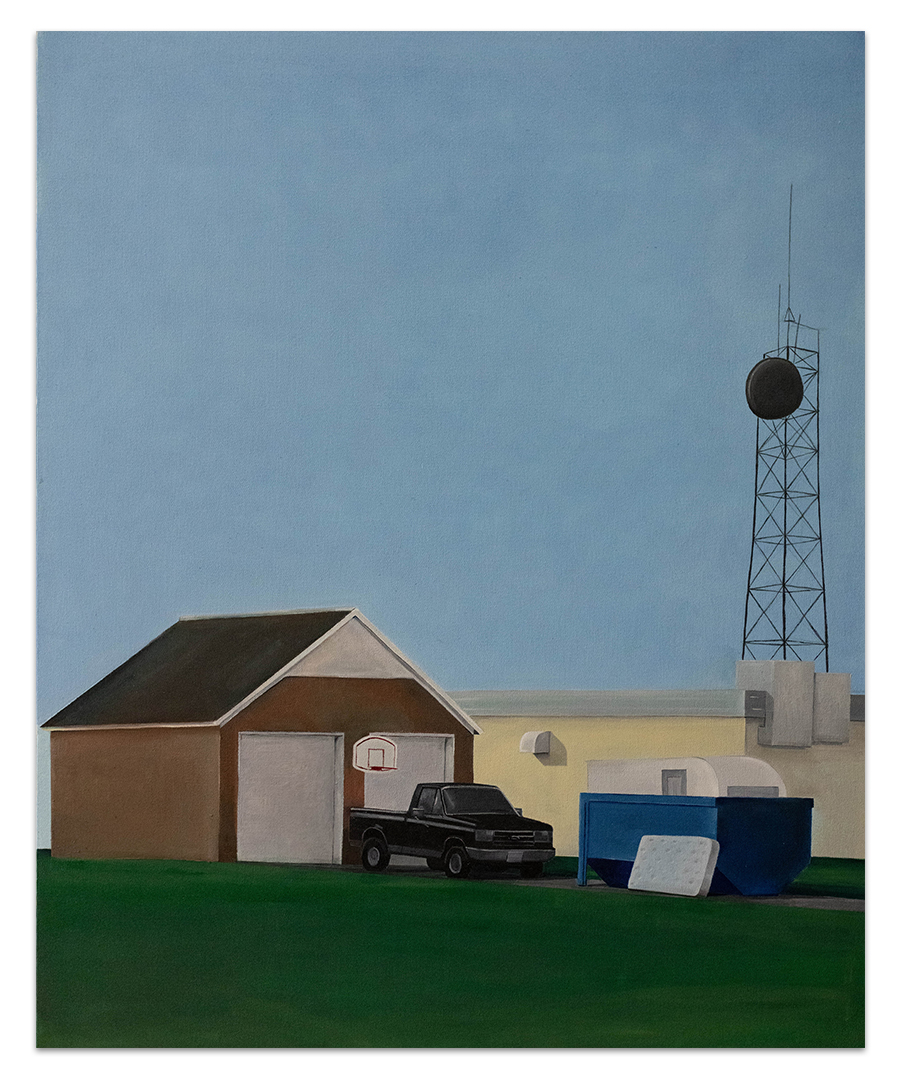 a painitng of a rural american home